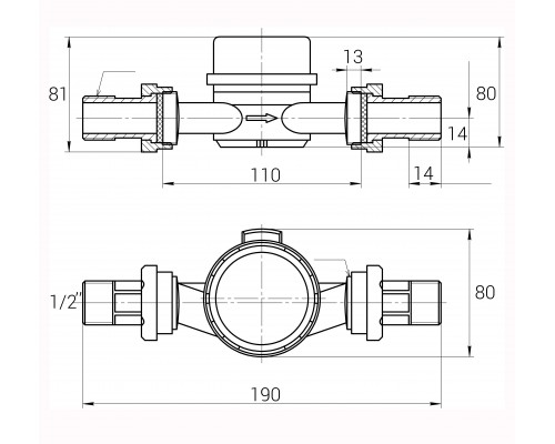 Лічильник холодної води ECOSTAR DN15 1/2″ E-D R160 - ECOSTAR