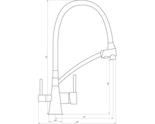 Змішувач для кухні під осмос Globus Lux LAZER GLLR-0700-11-GRAPHITE - Globus Lux