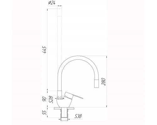 Змішувач для кухні Globus Lux MAIN SM-203SB - Globus Lux