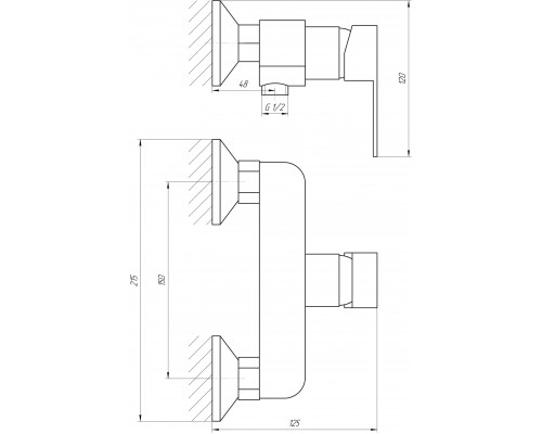 Змішувач для душу Globus Lux Milano GLM-105N-10-BB - Globus Lux