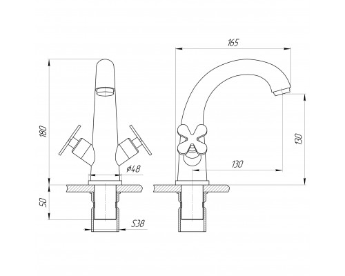 Змішувач для умивальника Globus Lux DUKAT-8 SD8-401 - Globus Lux