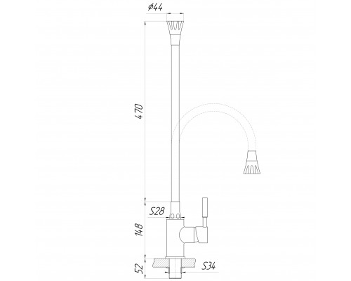 Змішувач для кухні Globus Lux Lazer GLLR-0203SA-G03 - Globus Lux