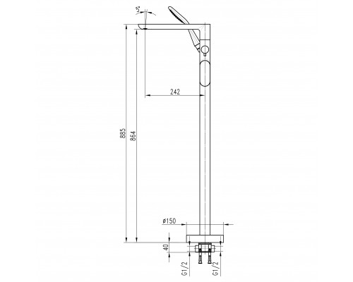 Змішувач для ванни TOPAZ BARTS TB 07113-H36 - TOPAZ