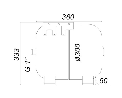 Гідроакумулятор з фіксованою мембраною 24л ZILMET HYDRO-pro 10bar горизонтальний ( 11A0002434 ) - Zilmet