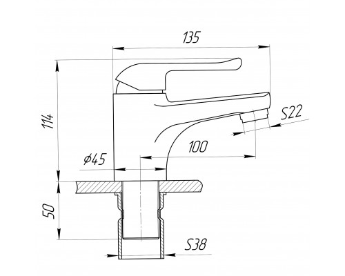 Змішувач для умивальника Globus Lux LEON SL-101 - Globus Lux