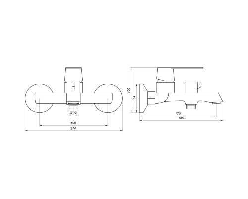 Змішувач для ванни Globus Lux Laguna GLA-0102NE - Globus Lux