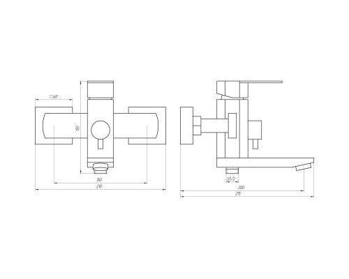 Смеситель для ванны Globus Lux Sorento SQ-102NHR