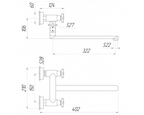 Змішувач для ванни Globus Lux DUKAT SD4-108 - Globus Lux