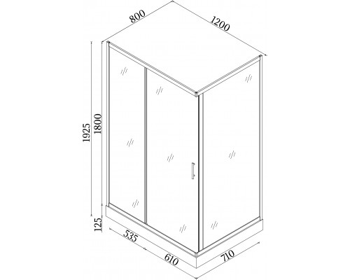 Душевая кабина прямоугольная NISA L120TB.Mosaic (L120B.Mosaic) BRAVO (2уп.)