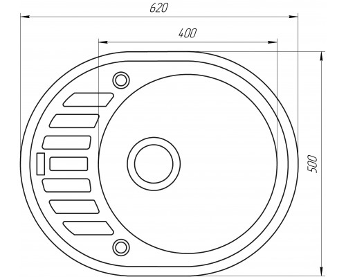 Гранитная мойка Globus Lux ARNO мокко 650х500мм-А0001