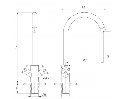 Змішувач для кухні Globus Lux DUKAT-8 SD8-203 - Globus Lux