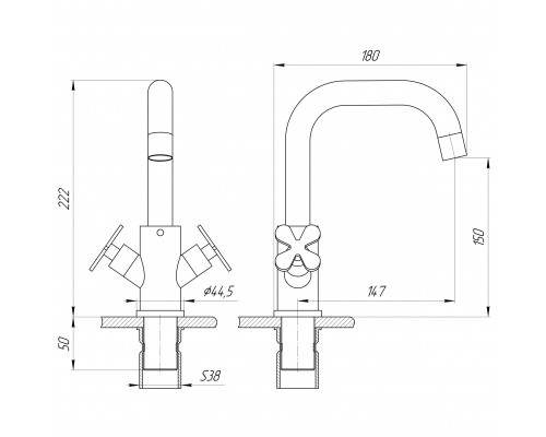 Змішувач для умивальника Globus Lux DUKAT-8 SD8-101S - Globus Lux