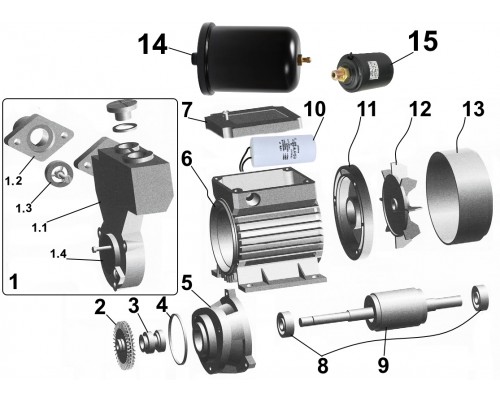 Насосна станція VOLKS pumpe WZ370 0,37кВт бак 2л - VOLKS