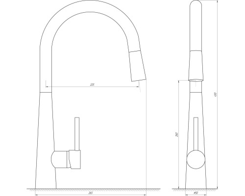 Змішувач для кухні Globus Lux LAZER GLLR-1033-StSTEEL - Globus Lux