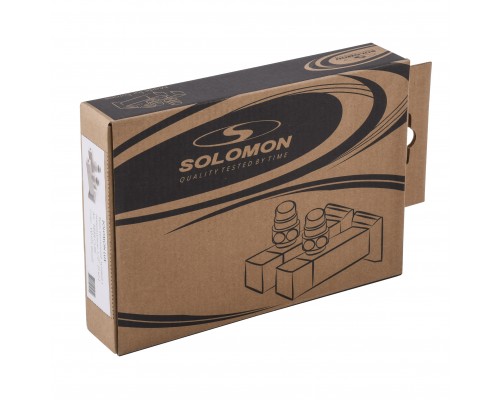 Набір Кран напівобертовий кутовий з американкою SOLOMON LUX 1/2″ CUBE WHITE 8888 (1уп) - Solomon