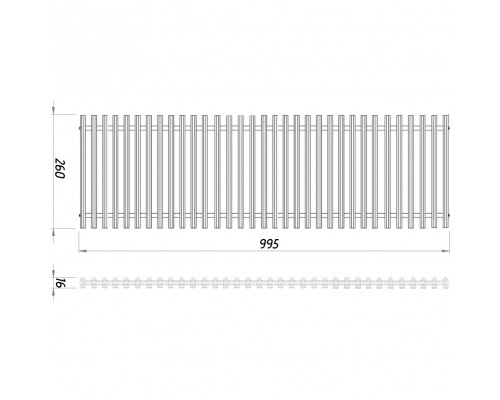 Конвектор ТС80-1000/265-LUX-4wbr (з решіткою) - TEPLOWATT