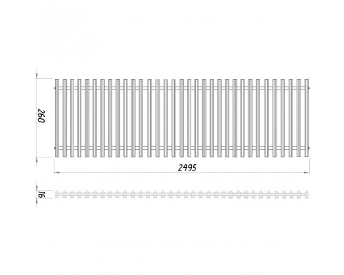 Конвектор ТС80-2500/265-LUX-4wbr (с решеткой)