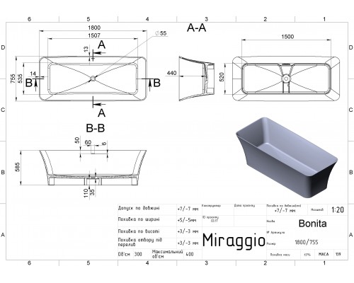 Ванна BONITA - MIRAGGIO