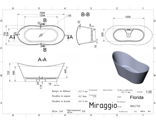 Ванна FLORIDA MIRASOFT